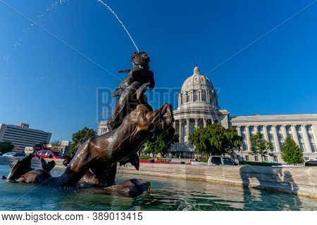 August 26, 2020 - Jefferson City, Missouri, USA: The Missouri State Capitol located in Jefferson City and it is the third capitol in the city after the other two were demolished 