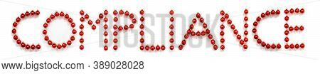 Red Christmas Ball Ornament Building Word Compliance