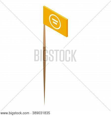 Flag Toothpick Icon. Isometric Of Flag Toothpick Vector Icon For Web Design Isolated On White Backgr