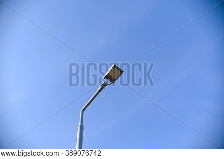 Led Street Light On Blue Light Sky Background