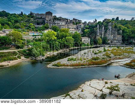 Balazuc, France - 09 18 2020 : Balazuc in Southern France, Ardeche district