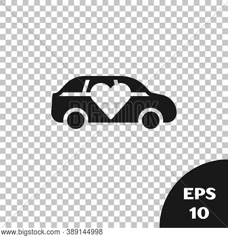Black Luxury Limousine Car Icon Isolated On Transparent Background. For World Premiere Celebrities A