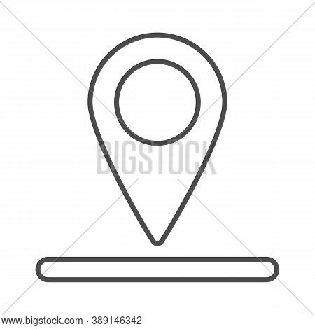 Location Of Golf Hole On Map Thin Line Icon, Golf Concept, Golf Position Sign On White Background, P