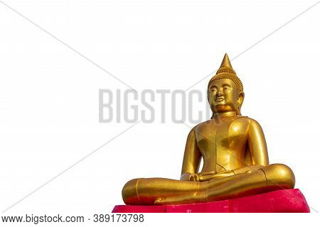 Budha Golden You From Nature Stone Ancient Ancient Times Separated From The Background. Natural Clip