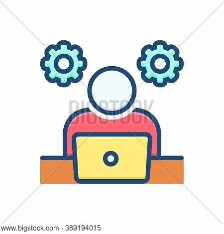 Color Illustration Icon For Practicality Practical Efficiency Gumption