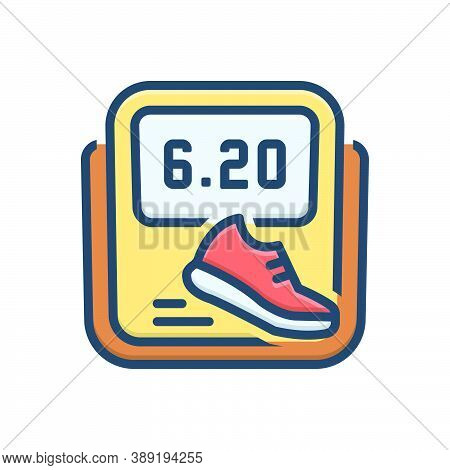 Color Illustration Icon For Pedometer Tracker Activity Alarm App Monitoring Calories Clock Device Di