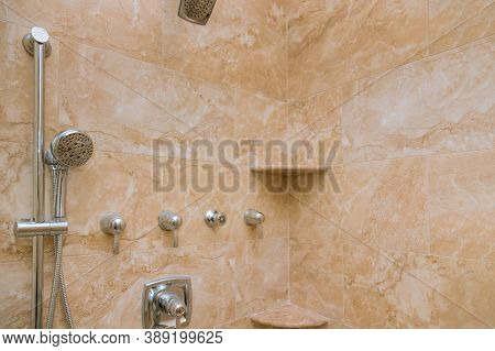 Refreshing After Remodeling Ready Bathroom With Tile To Around The Tub Shower