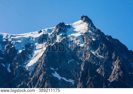 Aiguille Du Midi Is A 3842 M Mountain In The Mont Blanc Massif Within The French Alps Near The Chamo