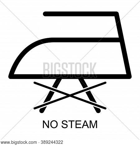 Don T Iron With Steam Flat Icon Isolated On White Background. No Steam Symbol. Machine Vector Illust
