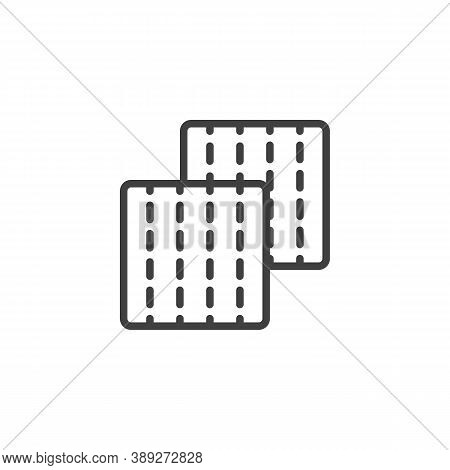 Jewish Matzah Line Icon. Linear Style Sign For Mobile Concept And Web Design. Matzah Bread Outline V