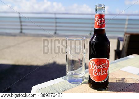 Bordeaux , Aquitaine / France - 10 01 2020 : Breizh Cola Bottle Brand Soft Drink Bottled By Phare Ou