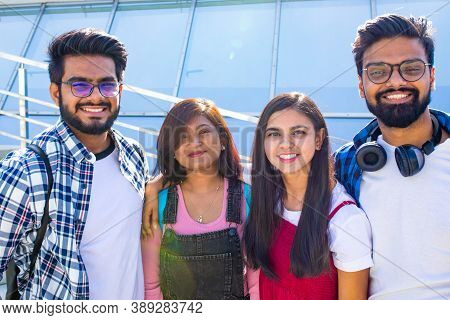 Indian Ethnicity Friendship Togetherness In Park On Sunny Day