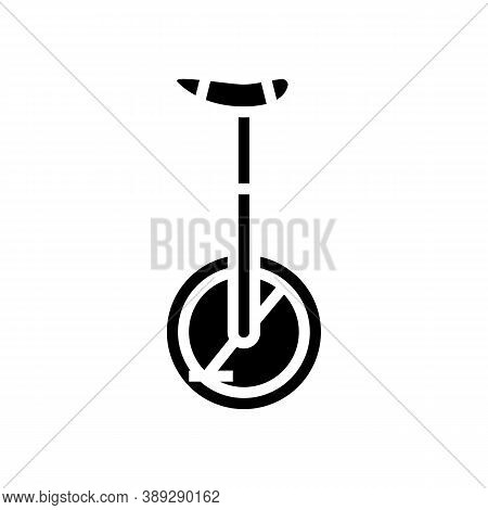 Monowheel Bicycle Glyph Icon Vector. Monowheel Bicycle Sign. Isolated Contour Symbol Black Illustrat