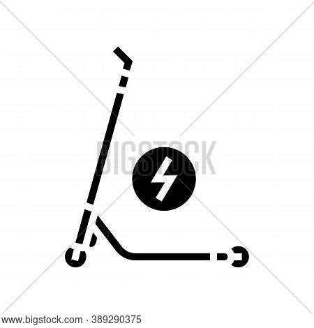 Electrical Kick Scooter Glyph Icon Vector. Electrical Kick Scooter Sign. Isolated Contour Symbol Bla