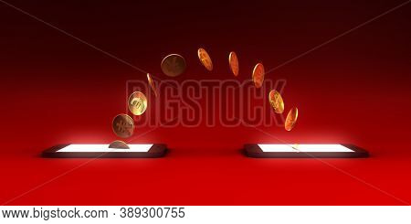 Easy E-Payment App on Smartphone Using Financial Apps 3d Render
