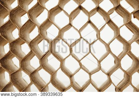 honeycomb cells of cardboard stiffening rib background