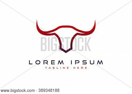 Bull Horn Logo With Gradient Color Vector Eps