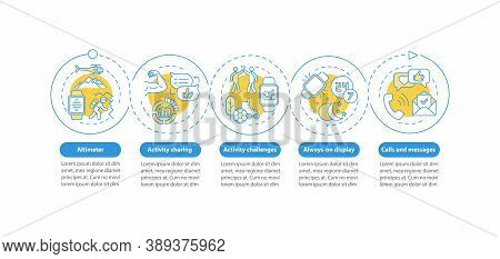 Smartwatch Functions Vector Infographic Template. Altimeter, Calls And Messages Presentation Design 