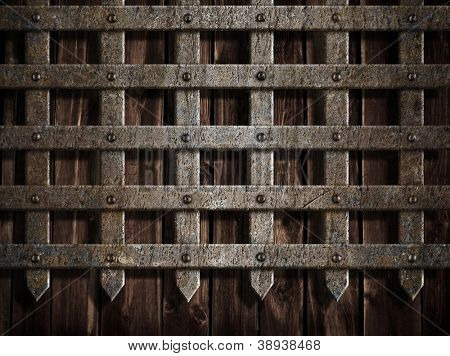 středověký hrad zdi nebo metal gate pozadí