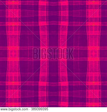 Bright Checks Pattern. Watercolour Plaid Border. Woven Squares For Man Print. Seamless Abstract Chec