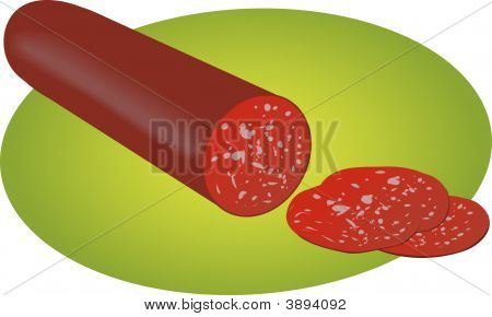 Pepperoni Salami skåret Illustration