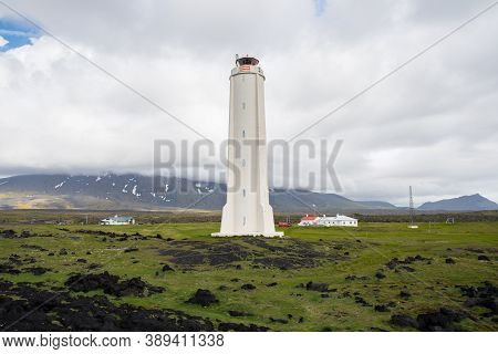Malarrif Lighthouse On Snaefellsnes Peninsula In Iceland