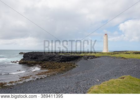 Malarrif Lighthouse On Snaefellsnes Peninsula In West Iceland