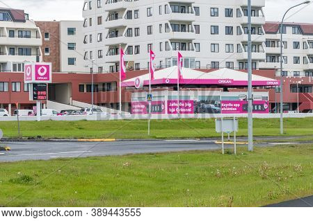 Seltjarnarnes, Iceland - June 20, 2020: Orkan Gas Station.