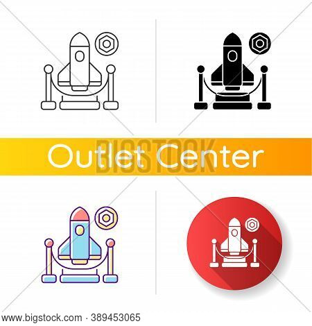 Expo Icon. Linear Black And Rgb Color Styles. Trade Fair, Exhibition. Business Event Showcasing Newe
