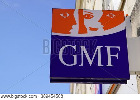Bordeaux , Aquitaine / France - 10 10 2020 : Gmf Sign Logo Front Of French Mutual Insurance Company 