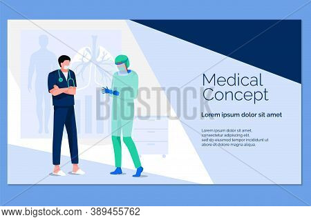 Medical Concept Landing Page. Medical Staff In Iniform. Online Medical Consultation Website. Medical