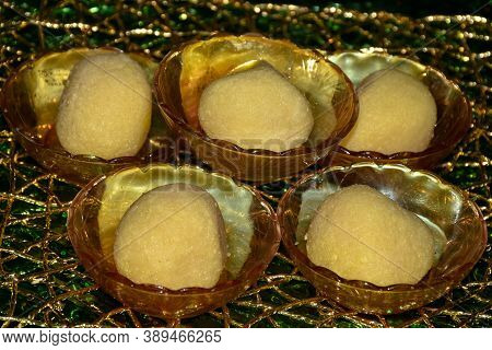 Indian Sweet Rasgulla Also Known As Rosogolla, Roshogolla, Rasagola, Ras Gulla. Very Famous Sweet In