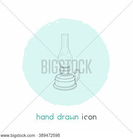 Kerosene Lamp Icon Line Element. Vector Illustration Of Kerosene Lamp Icon Line Isolated On Clean Ba