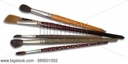 Art Watercolor Brushes For Drawing On A White Background