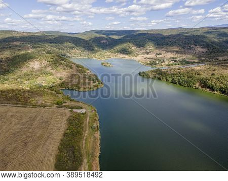 Aerial View Of Pchelina Reservoir, Pernik Region, Bulgaria
