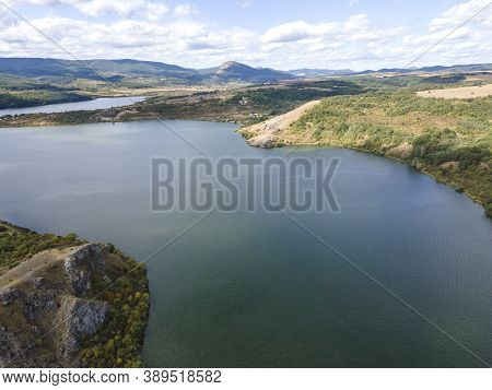 Aerial View Of Pchelina Reservoir, Pernik Region, Bulgaria