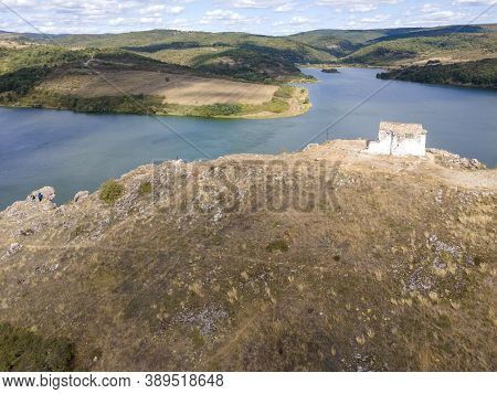 Aerial View Of Pchelina Reservoir, Pernik Region, Bulgaria