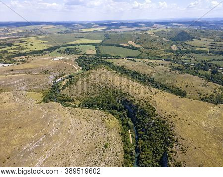 Aerial View Of Iskar Panega Geopark Along The Gold Panega River, Bulgaria