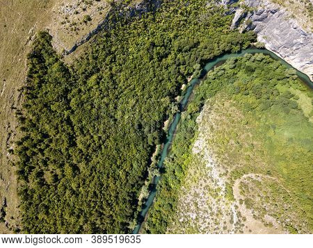 Aerial View Of Iskar Panega Geopark Along The Gold Panega River, Bulgaria