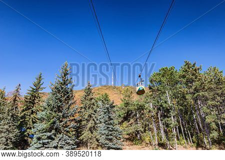Cable Cars For Climbing To The Observation Deck On The Top Of Mount Mashuk