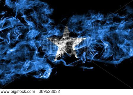 Somalia, Somali Smoke Flag Isolated On Black Background