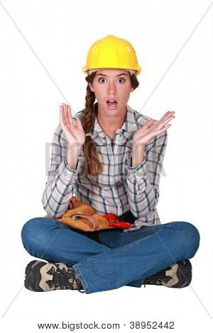 Operaio edile femminile clueless.