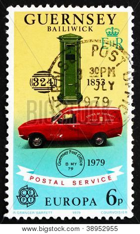 Postage stamp Guernsey 1979 Oldest Pillar Box