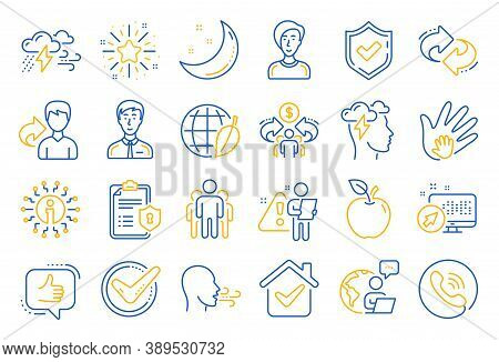 Check Mark, Sharing Economy And Mindfulness Stress, Breath People Line Icons. Privacy Policy, Social