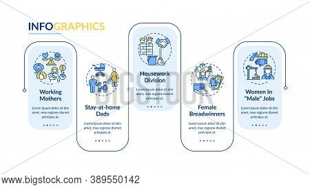Changing Gender Roles Vector Infographic Template. Working Mothers Presentation Design Elements. Dat