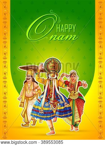 Vector Design Of Happy Onam Festival Background Of Kerala South India In Indian Art Style