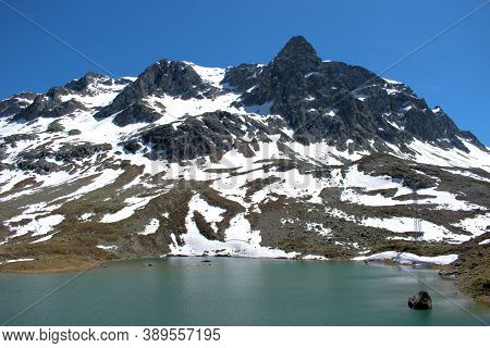 Pretty Little Lake On Top Of The Julierpass In Switzerland 27.5.2020