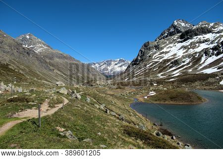 Pretty Little Lake On Top Of The Julierpass In Switzerland 27.5.2020