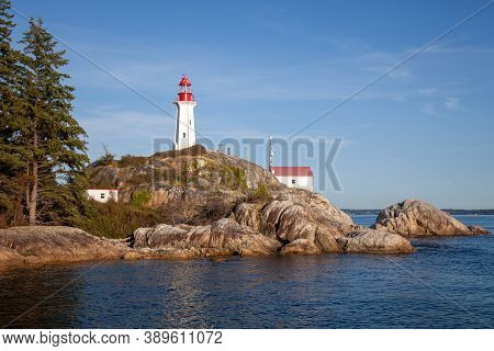 View Of The Historic Lighthouse Point Park In West Vancouver Off Point Atkinson, British Columbia, C