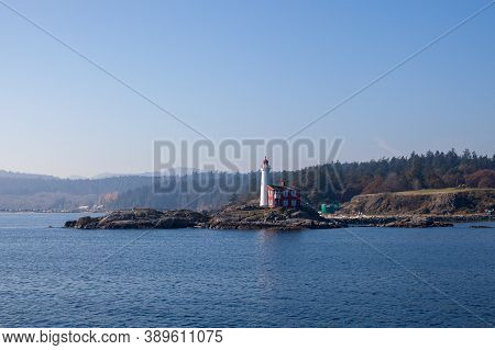 The Fisgard Lighthouse National Historic Site Is A National Landmark In Esquimalt, British Columbia,